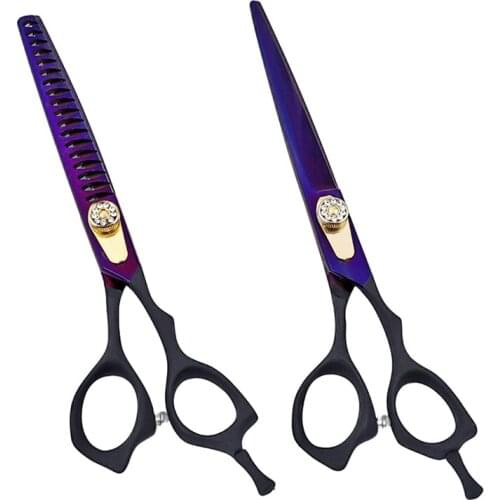 7 Inch Japanese Stainless Steel 9CR Hair Cutting Thinning Shears Barber Scissors For Pet Grooming