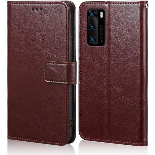 For Huawei P40 Case Magnetic Leather Wallet Flip Card Hold Phone Case for Huawei P40 Cover Coque