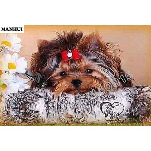 DIY Diamond Painting Spuare Rhinestone Pasting Decorative Paintings Diamond Embroidery Mosaic Animal Dog Cross Stitch BFC144