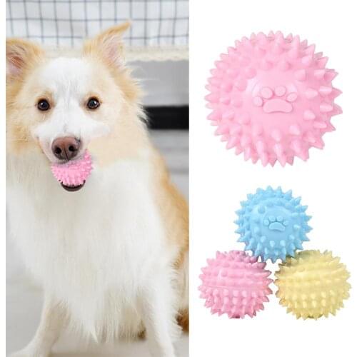 TPR Pet Toy Footprint Thorn Ball Dogs Bite Chew Molar Tooth Cleaning Toys