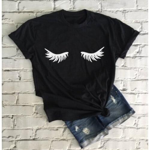 Eyelashes T Shirt Makeup Fashion Tee Eyelashes Makeup Lashes Mascara Funny Tee Fashion Brunch Shirt Tumblr Graphic Tops
