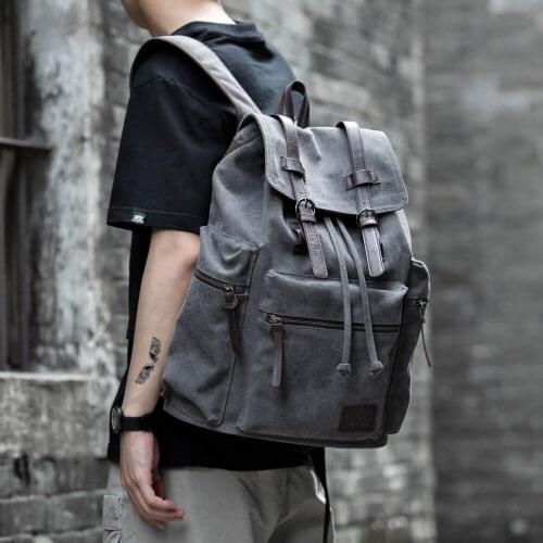 Canvas Laptop Backpack For Men Women School Mochila Fashion Anti-Theft Womens Travel Backpacks Vintage Ribbon Korean School Bags