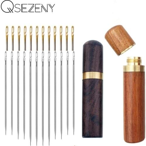 12/24 Pcs Blind Needle Elderly Needle-side Hole Hand Household Sewing Stainless Steel Sewing Needless Threading Apparel Sewing