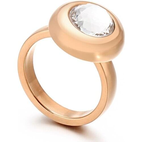 Rose gold color color fashion costume jewelry big stone accessories women finger rings