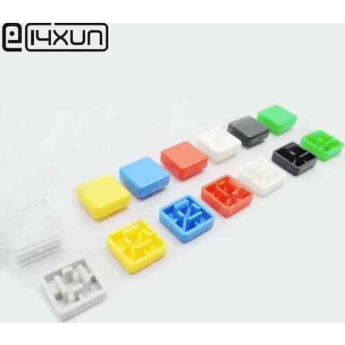 70Pcs A14 Tactile Push Button Switch Cap+ Transparent Case for 12*12*7.3MM Button Switch