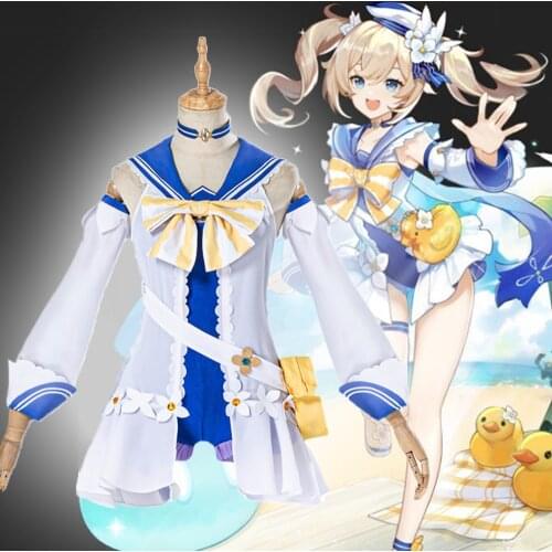 Game Genshin Impact Cosplay Costumes Barbara Shining Idol Cosplay Costume Uniforms Clothes Suits Dresses Swimsuits Swimwear