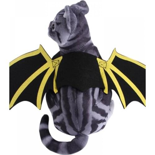Pet Cat Dog Print Bat Wings Halloween Kitten Puppy Cosplay Costumes Black Dogs Bat Wing Home Pets Halloween Party Wear