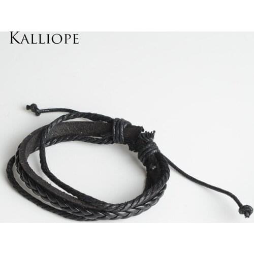 Leather bracelet hand made weven bracelet fashion women jewelry simple retro style new unisex accessories