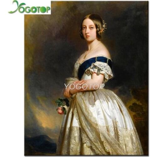 Square Round 5D DIY Diamond Painting Young Queen Victoria Portrait Wall Picture 3d Diamond Embroidery,Cross Stitch,Mosaic YY4460