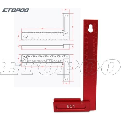 160/200mm triangle square ruler L shape 90 degree Scribe Mark Measurement Tool Aluminum Alloy Precision Cross-calibration Ruler