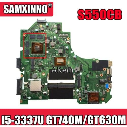 Akemy S550CB Laptop motherboard For Asus S550CB S550C S56C A56C K56C K56CB K56CM original mainboard I5-3337U GT740M/GT630M