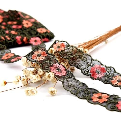 MLAEY 2Yards Exquisite Embroidered Flower Lace Trim High Quality Lace Fabric DIY Craft&Sewing Dress Clothing Accessories