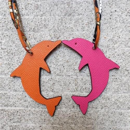 Cartoon Keychains 2020 New Real Leather Animal Dolphin For Women Charm Bag Holder Pendant Car Ornament Accessories Fashion Chain