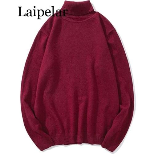 Men winter Sweaters Mens Turtleneck Black Pullover Sweaters male Korean solid black couple Colorful Clothing