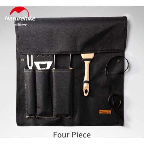 Naturehike Multifunction BBQ 4Pcs Tools Outdoor Family Picnic Grill Tools Cooking Food Tongs Oil Brush Accessories Camping Gadge