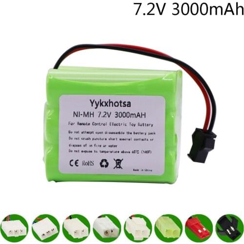 7.2V 3000mah NI-MH battery AA group for Remote control electric toy Cars Boats Tanks toys parts SM/JST/TAMIYA/EL-2P/5557-2P Plug