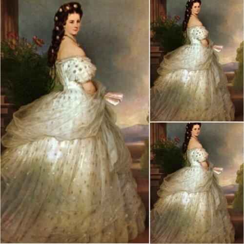 2019 New customer-made Vintage Costumes Victorian Dress Civil War Southern Belle Gown Marie Antoinette dresses US4-36 C-326
