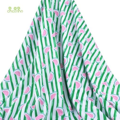 Chainho,Watermelon Patterns/Summer Apparel Fabric/Printed Imitation Silk/Skirt/Dress/Shirt Material/Half Meter 50x140cm