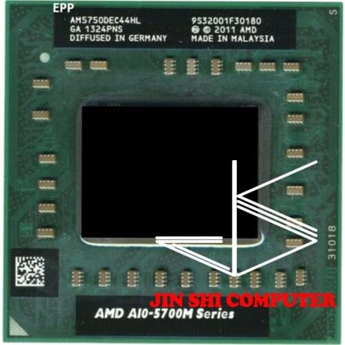 AMD laptop A10 5700M Series A10 5750M A10-5750m AM5750DEC44HL Socket FS1 CPU 4M Cache/2.5GHz/Quad-Core processor GM45/PM45