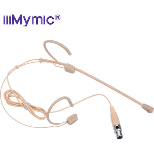IiiMymic H-81S9-4 Pro Beige Condenser Headset Microphone For Shure Wireless Body-Pack Transmitter mini 4pin XLR TA4F Connector