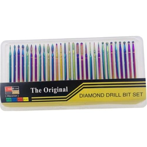 Rainbow Diamond Nail Drill Burr Bits Colorful Milling Cutter Bit For Manicure Pedicure Tools Electric Nail Files Accessories