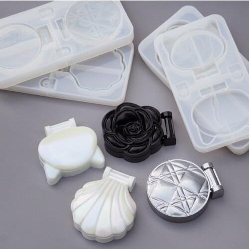 Rose Flower Shell Cosmetic Mirror Silicone Mould For DIY Jewelry Craft Making Tools DIY Makeup Mirro UV Epoxy Resin Mould