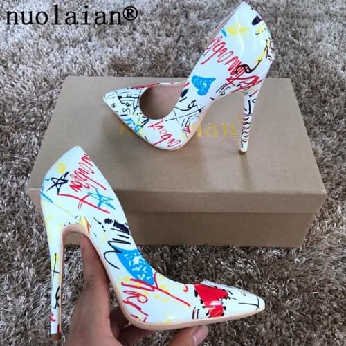 8 10 12CM High Heel Shoes Woman Patent Leather Pointed Toe Ladies Shoes Womens Party Wedding Pumps Lady Summer High Heels