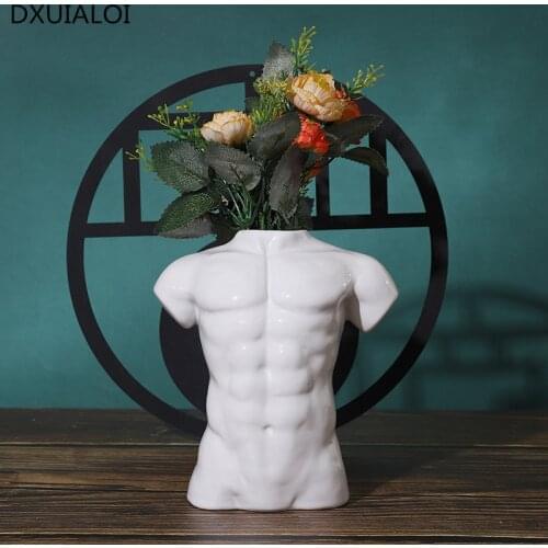 Creative Nordic ceramic vase gardening flowerpot outdoor statue clay vase Home Decoration Accessories hydroponic art vase gift
