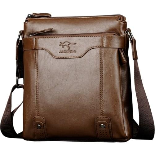 Luxury Brand Vintage Messenger Bag Men Leather Shoulder Bags Business Office Work Bag Casual Brown Crossbody Bag For Men Handbag