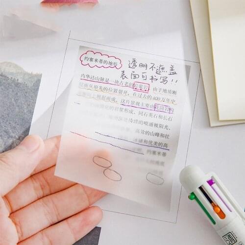 Transparent sticky notes with scrapes stickers sticky simple and high-value note paper for Student office stationery 2021 New