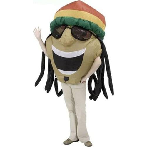 Women Men Adult Inflatable Jamaican Costume Blow Up Suit Indian Big Head Halloween Christmas Party Carnival Cosplay Fancy Dress