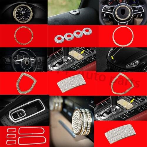 Gold and Silver Diamond Logo Emblem Decorative frame For Porsche Cayenne 2011 12 13 14 15 2015