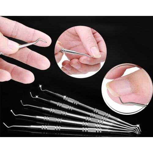 Hot 1PC Professional Nail Cleaning Double Sided Head Ingrown Toe Foot Nail Care Nail Hook Pedicure Tool