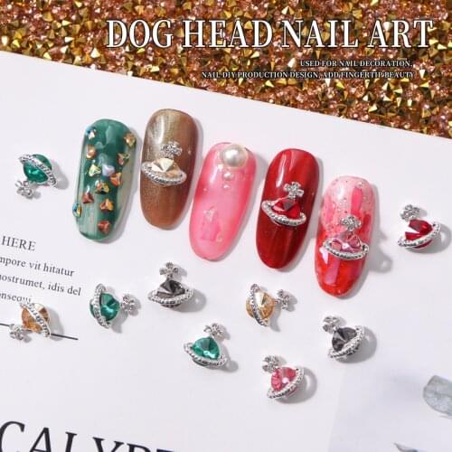 10pcs 3d Alloy Planet Nail Art Decorations Shiny Crystal Rhinestones Nail Jewelry Ornament Glitter Colorful Manicure Accessories