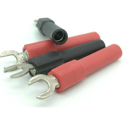 10PCS 4mm opening 30V U Shape 4mm Banana Plug Fork Spade Cable Connector for Binding Post