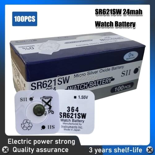 100Pc FOR SEIZAIKEN 621 AG1 LR621 sr621sw 364A 1.5V LR60 Silver Oxide Button Cell Battery For Watch Electronic Calculator
