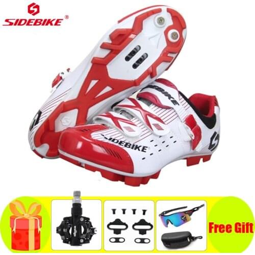 2021Sidebike MTB Cycling Shoes Add Spd Pedal Set Mountain Bike Bicycle Self-locking Non-slip Breathable Bike Sneakers