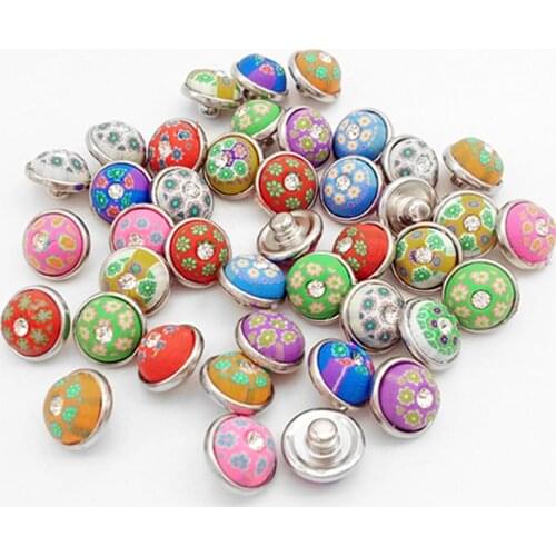 20pcs/lot flower CLAY Fimo 12mm snap button jewelry DIY RT1109