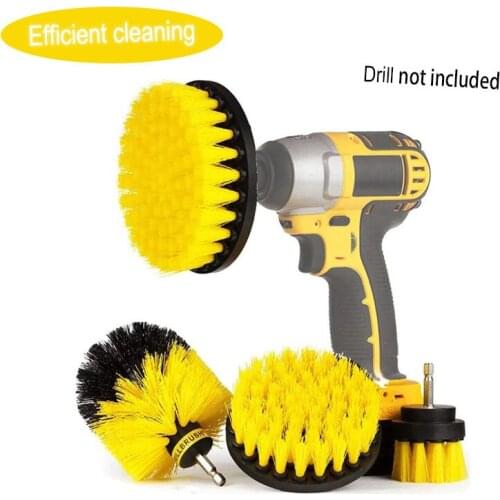 3/4/6PCS Electric Drill Cleaning Brush Kit Scrubber Tool Bathroom Kitchen Surface Round Plastic Scrubbing Brush Cleaning Tool