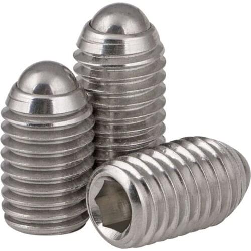 304 Stainless Steel Hex Socket Spring Ball Plunger Grub Point Set Screw Bolt M3 M4 M5 M6 M8 M10 M12 M16