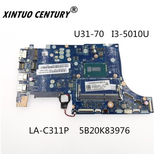 LA-C311P 5B20J33164 5B20K83976 placa do sistema genuíno For Lenovo U31-70 I3-5010U CPU computador portátil placa-mãe 100% test
