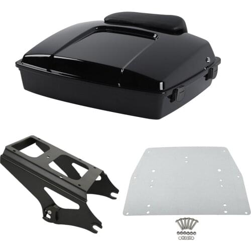 Motorcycle 5.5" Razor Pack Trunk&Black 2-up Mount Rack For Harley Tour Pack Touring Road Glide Electra Glide Road King 09-13