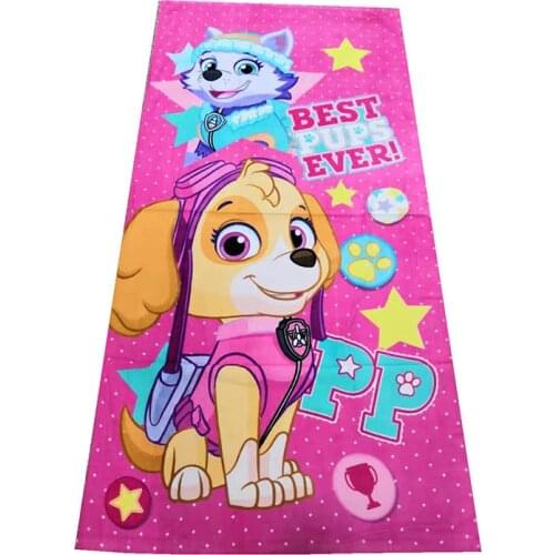 Paw Patrol Chase Skye Marshall Bath Towels Cottons Cut Velvet Active Printing Towel Soft Absorbent Beach Towels Christmas Gift