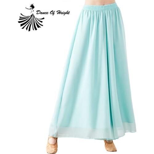 New Chiffon Wide Leg Pants For Women Loose Modern Dance Trousers Two Layer Classical Dance Clothes Yoga Practice Wear High Waist