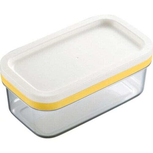 Household Butter Box Dish With Plastic Lid Holder Serving Tools Kitchen Box Cheese Cutting Crisper Kitchen Storage Supplies