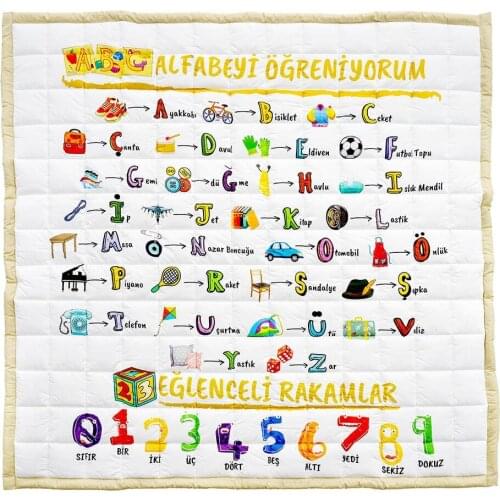 The alphabet And Figures Learn Premium Series Baby Play Mats Cotton Baby Mat 150 × 150 cm