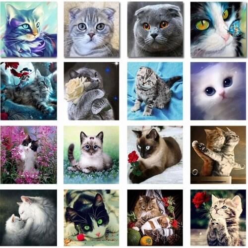 Full Square/Round Diamond Animal 5d Diy Diamond Painting Cat Diamond Embroidery Display Cross Stitch Decoration Gift Handmade