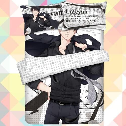 Anime Cartoon love and producer Lizeyan Quilt Cover Bedding Set With Pillow Cases Bed Sheet Duvet Cover Set 4pc CP170044