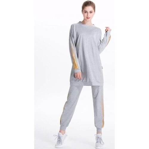 2 Piece Set sweatsuits Women Tops and Pants Tracksuit Suits Jogging Sports Two Pieces Outfits Sets Pockets Arab Muslim Hoodies