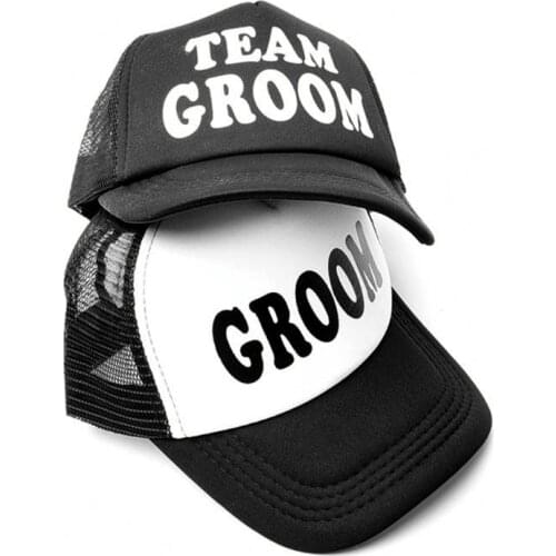 Groom Drinking Team Print Trucker Hat Men Hip-Hop Snapback Baseball Mesh Cap New PXPB